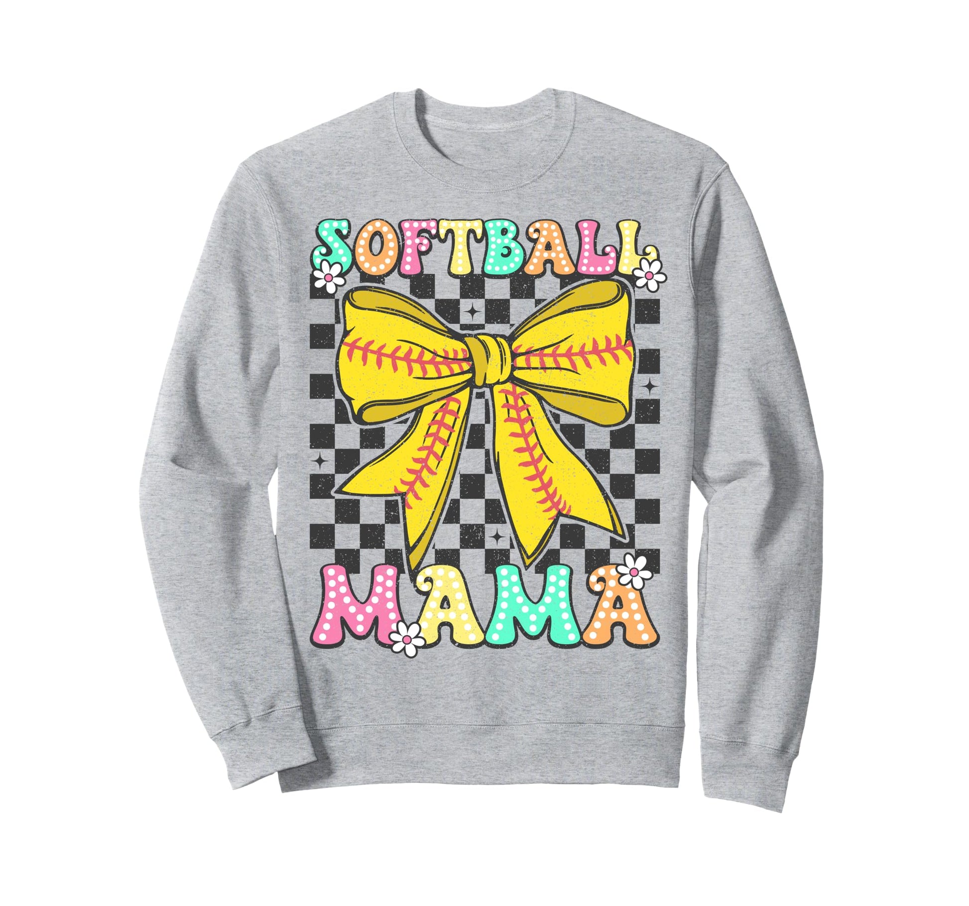 Softball Mama Coquette Bow Softball Mom Sweatshirt - Unique Graphic Unisex - T-Shirt, Sweatshirt, Hoodie