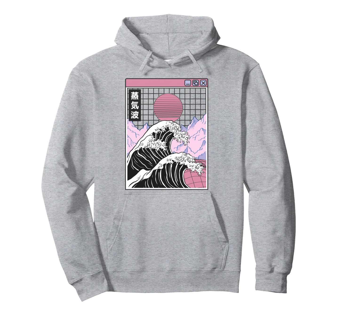 Kanagawa Wave Japan Digital Landscape Hoodie - Minimalist Print Unisex - T-Shirt, Sweatshirt, Hoodie