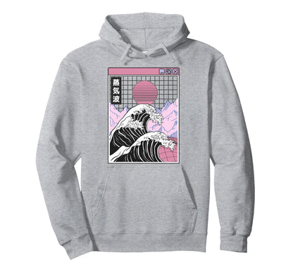 Kanagawa Wave Japan Digital Landscape Hoodie - Minimalist Print Unisex - T-Shirt, Sweatshirt, Hoodie
