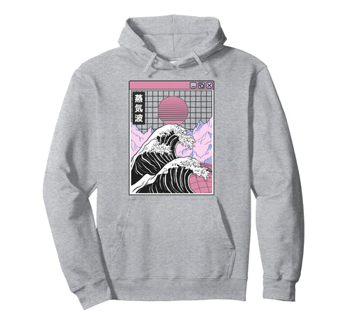 Kanagawa Wave Japan Digital Landscape Hoodie - Minimalist Print Unisex - T-Shirt, Sweatshirt, Hoodie