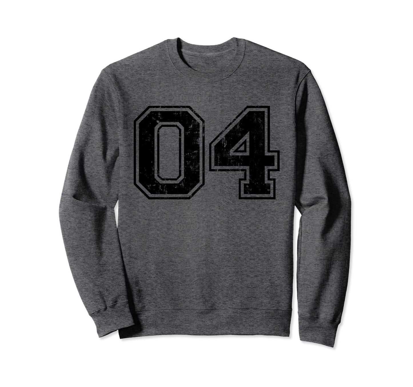 Number 04 Four Varsity Distressed Sweatshirt - Casual Everyday Wear Unisex - T-Shirt, Sweatshirt, Hoodie