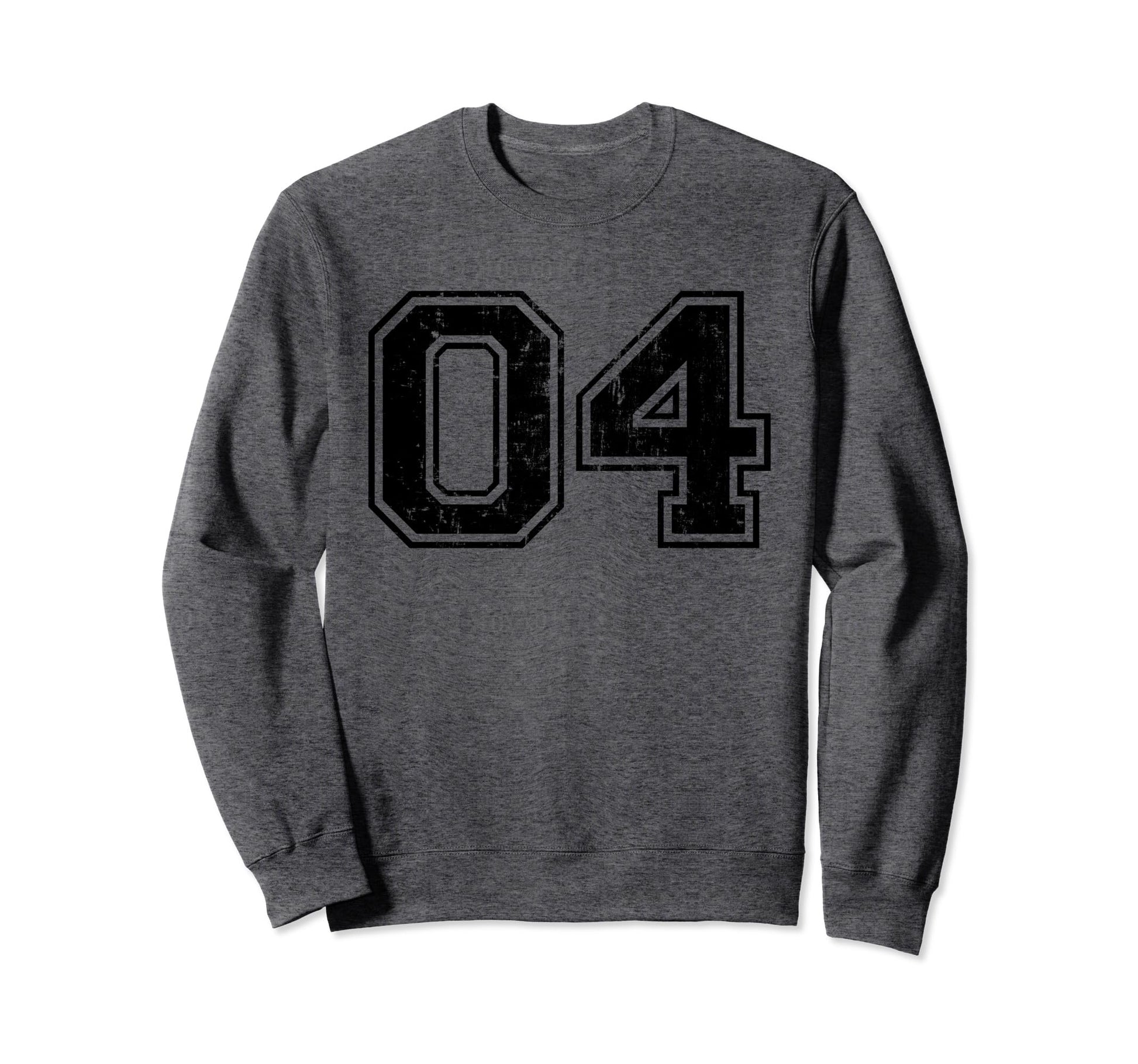 Number 04 Four Varsity Distressed Sweatshirt - Casual Everyday Wear Unisex - T-Shirt, Sweatshirt, Hoodie