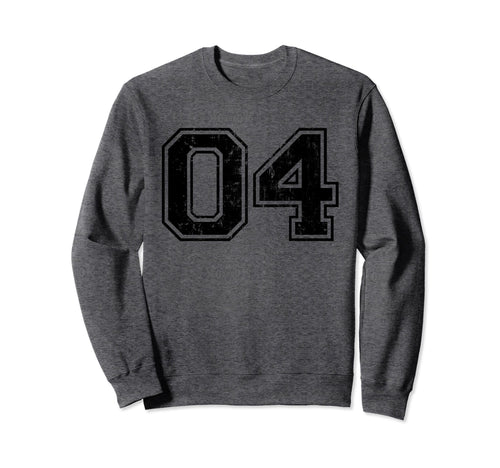 Number 04 Four Varsity Distressed Sweatshirt - Casual Everyday Wear Unisex - T-Shirt, Sweatshirt, Hoodie