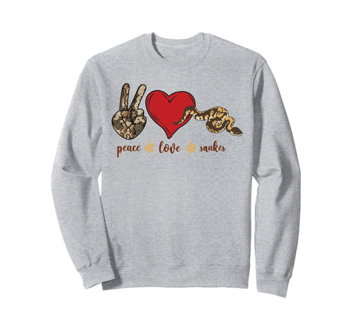 Snake Serpent Peace Love Snakes Sweatshirt - Graphic Print Unisex - T-Shirt, Sweatshirt, Hoodie