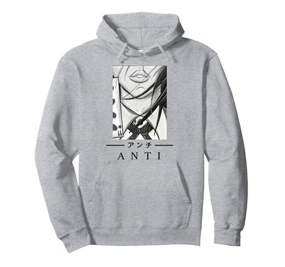 Anime Anti Japanese Art Aesthetic Hoodie - Minimalist Print Men Women - T-Shirt, Sweatshirt, Hoodie