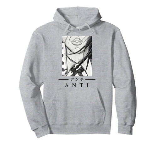 Anime Anti Japanese Art Aesthetic Hoodie - Minimalist Print Men Women - T-Shirt, Sweatshirt, Hoodie
