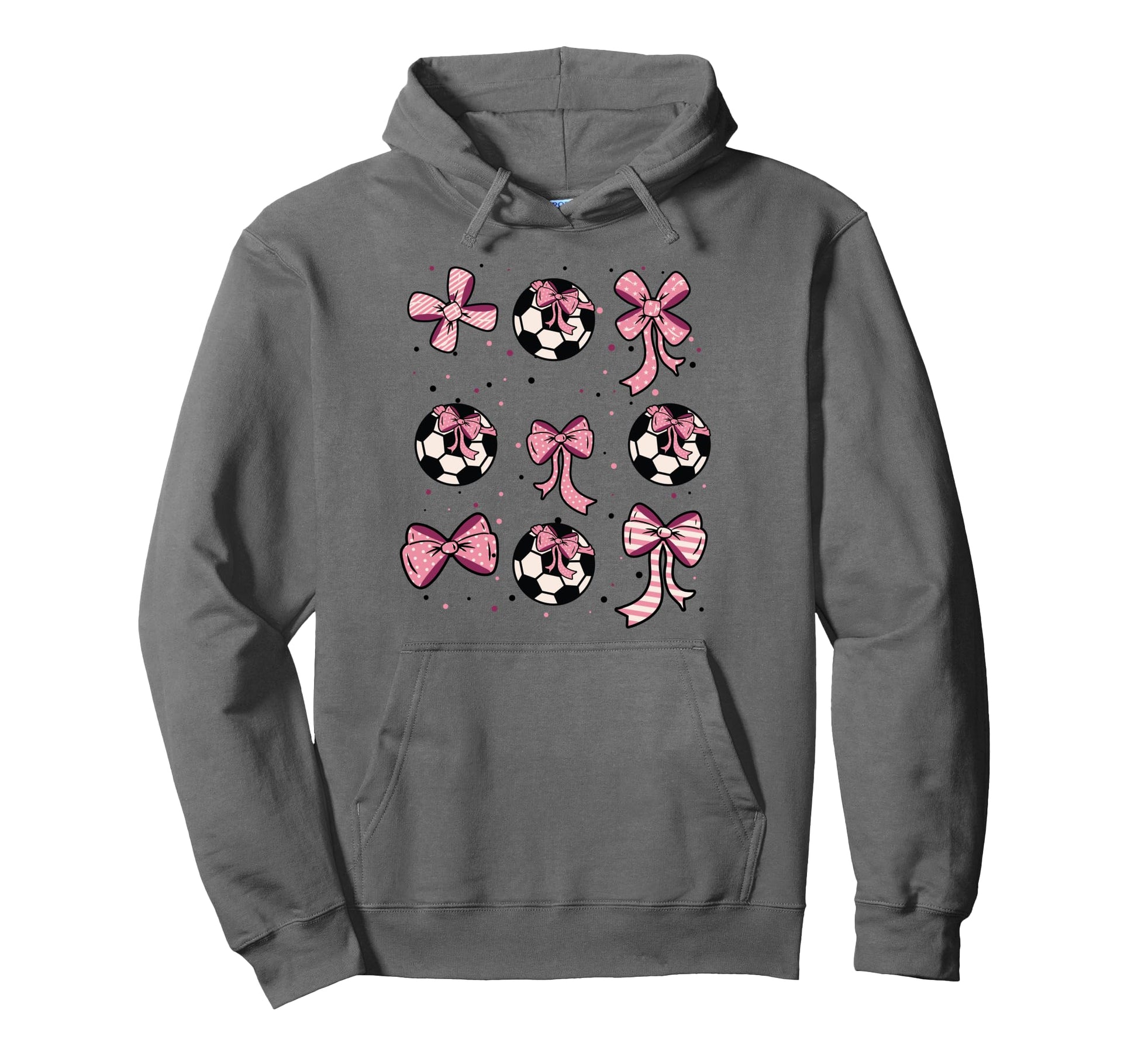 Soccer Ball Coquette Bow Game Day Soccer Hoodie - Graphic Print Men Women - T-Shirt, Sweatshirt, Hoodie