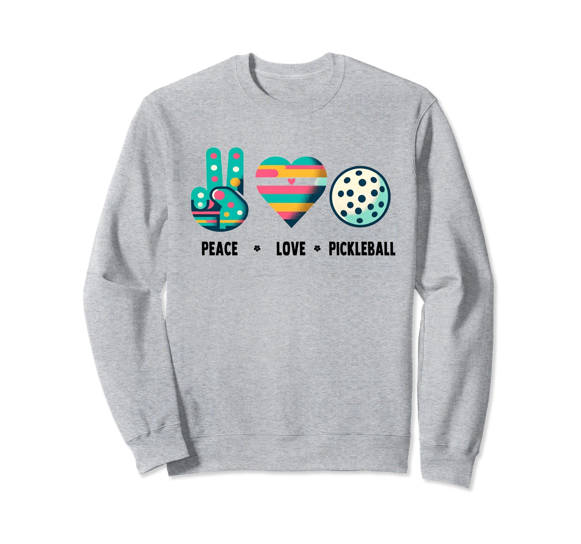 Pickleball Peace Love Pickleball Sweatshirt - Aesthetic Graphic for Adults - T-Shirt, Sweatshirt, Hoodie