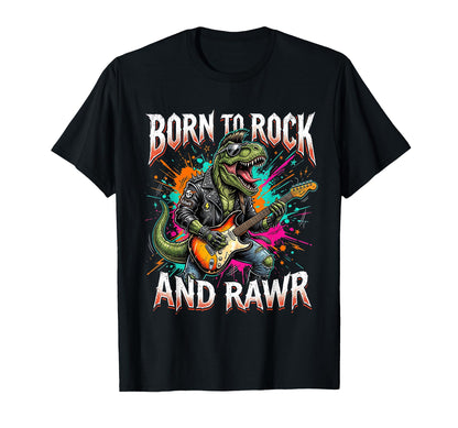 Born To Rock And Rawr Funny T-Shirt - Aesthetic Graphic for Adults - T-Shirt, Sweatshirt, Hoodie
