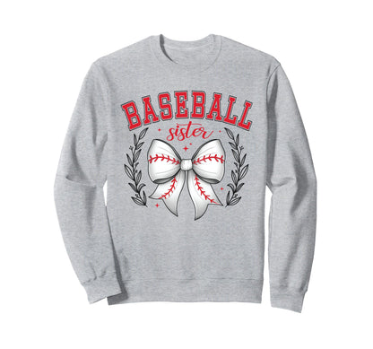 Baseball Sister Coquette Bow Cheer Sweatshirt - Streetwear Style Men Women - T-Shirt, Sweatshirt, Hoodie