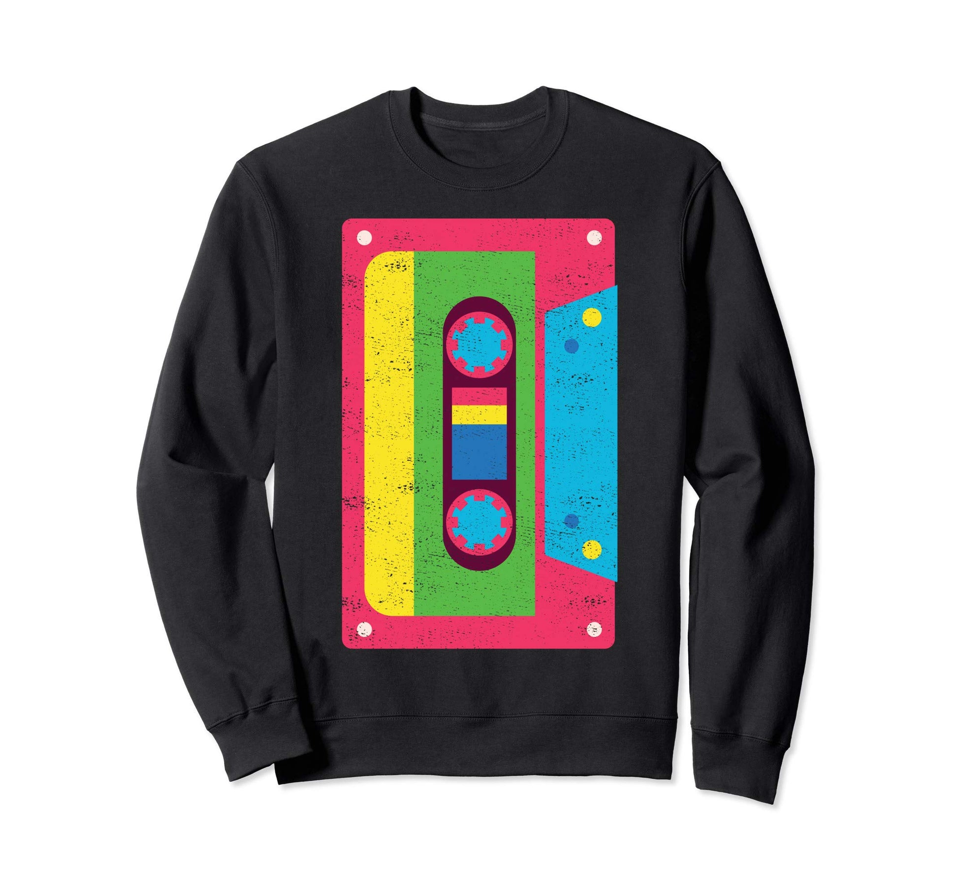 Cassette Tape Funky 1980S Rainbow Sweatshirt - Novelty Apparel for Adults - T-Shirt, Sweatshirt, Hoodie