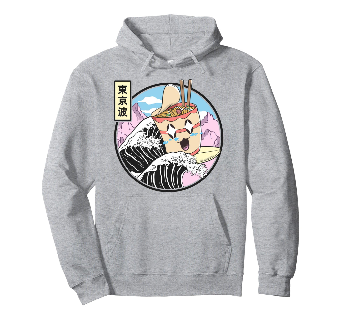 Instant Ramen Noodles Surfing Japanese Hoodie - Aesthetic Graphic Unisex - T-Shirt, Sweatshirt, Hoodie