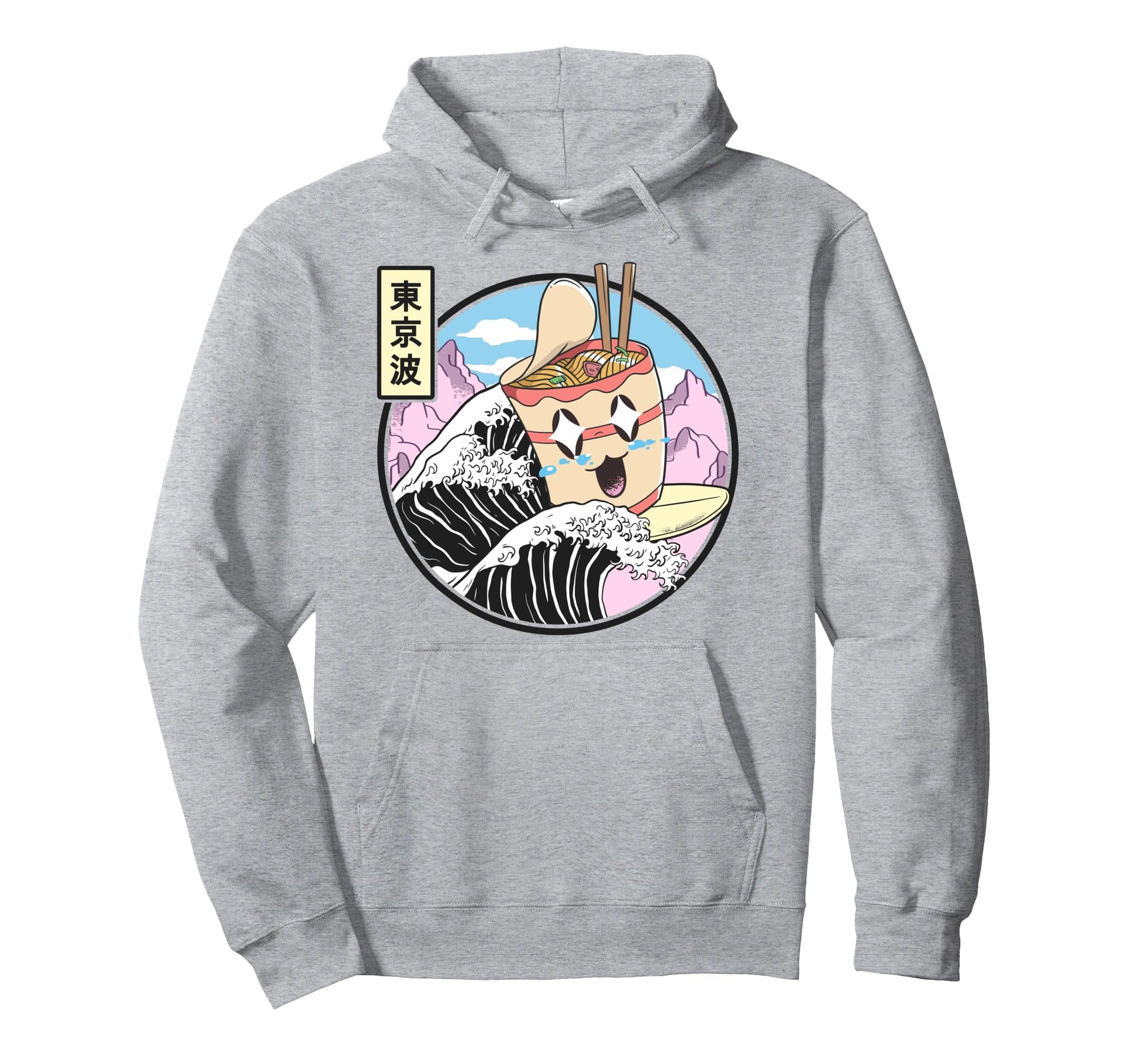 Instant Ramen Noodles Surfing Japanese Hoodie - Aesthetic Graphic Unisex - T-Shirt, Sweatshirt, Hoodie