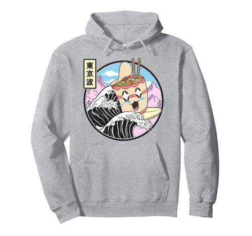 Instant Ramen Noodles Surfing Japanese Hoodie - Aesthetic Graphic Unisex - T-Shirt, Sweatshirt, Hoodie