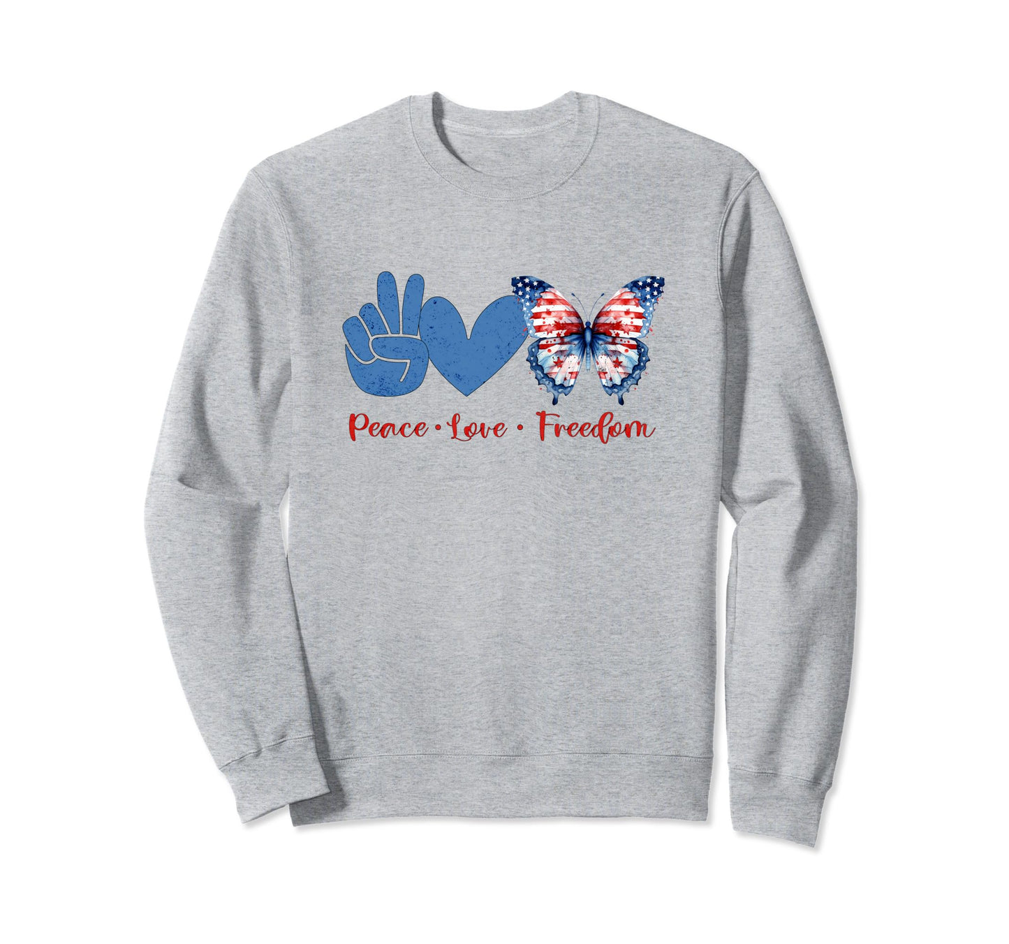 Patriotic Butterfly Artwork Love Sweatshirt - Unique Graphic Men Women - T-Shirt, Sweatshirt, Hoodie