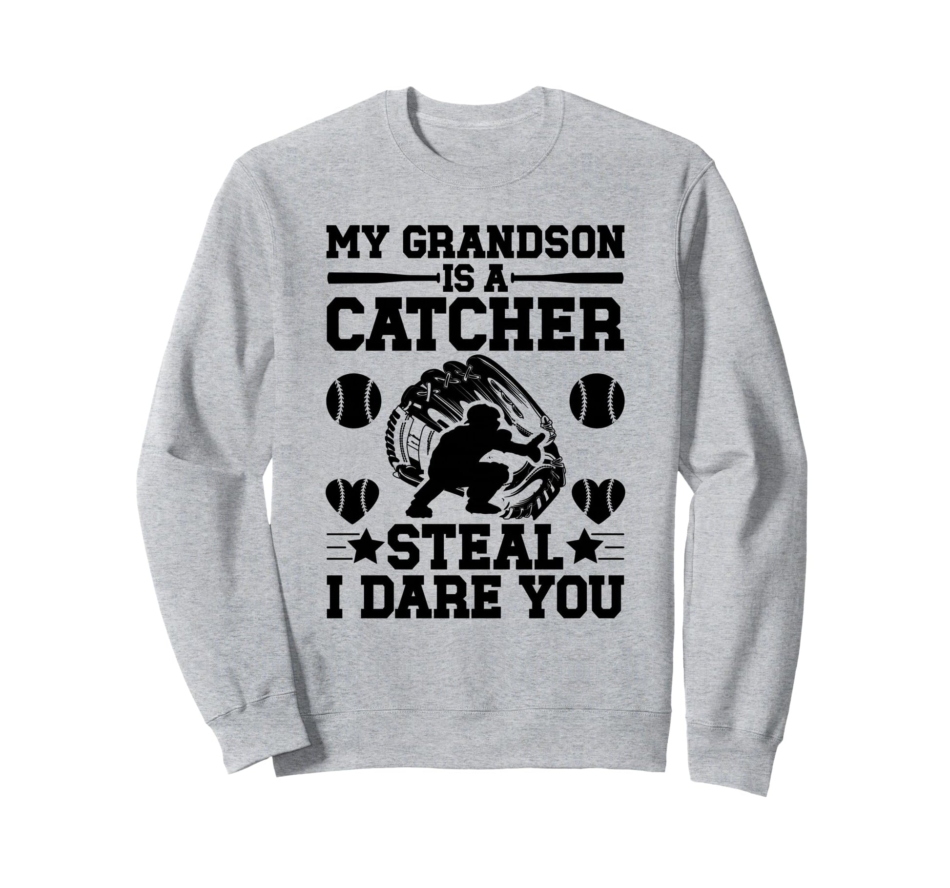 Grandson Is Baseball Catcher Grandma Sweatshirt - Custom Art Print Unisex - T-Shirt, Sweatshirt, Hoodie