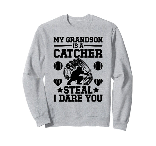 Grandson Is Baseball Catcher Grandma Sweatshirt - Custom Art Print Unisex - T-Shirt, Sweatshirt, Hoodie