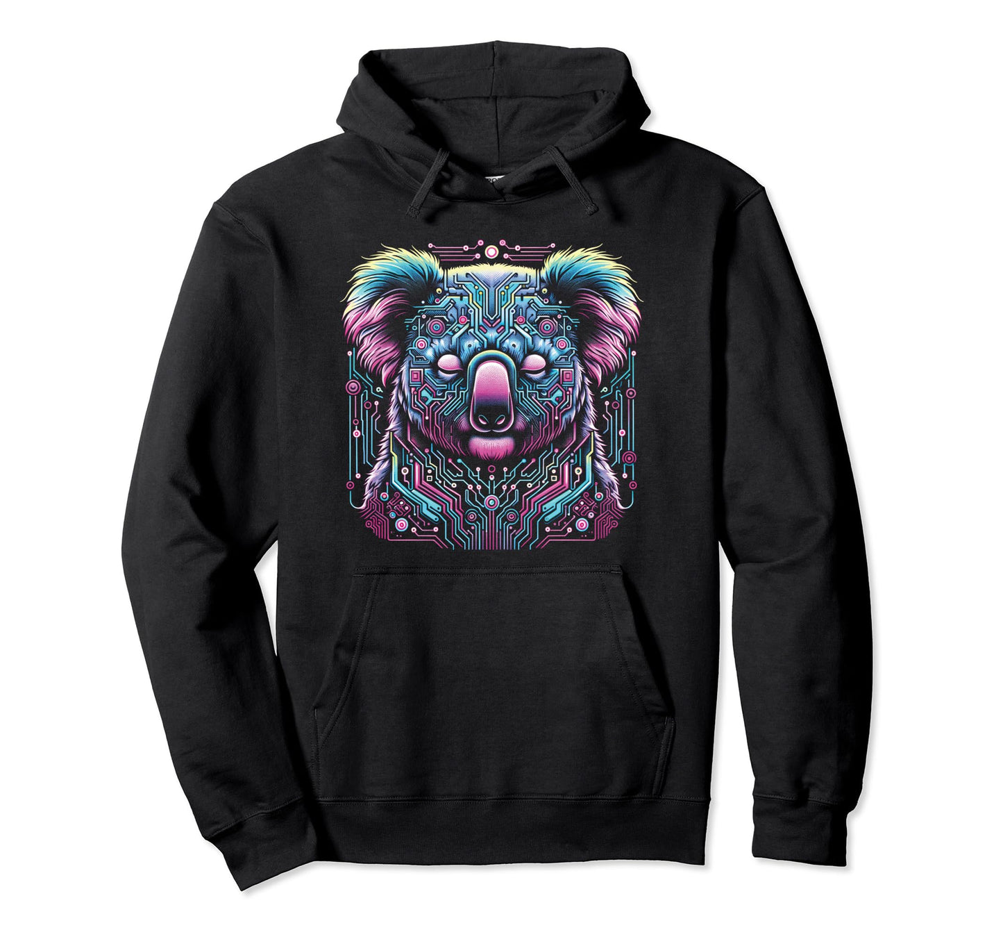 Vaporwave Koala Bear Cyberpunk Art 80S Hoodie - Fun Novelty Design Unisex - T-Shirt, Sweatshirt, Hoodie