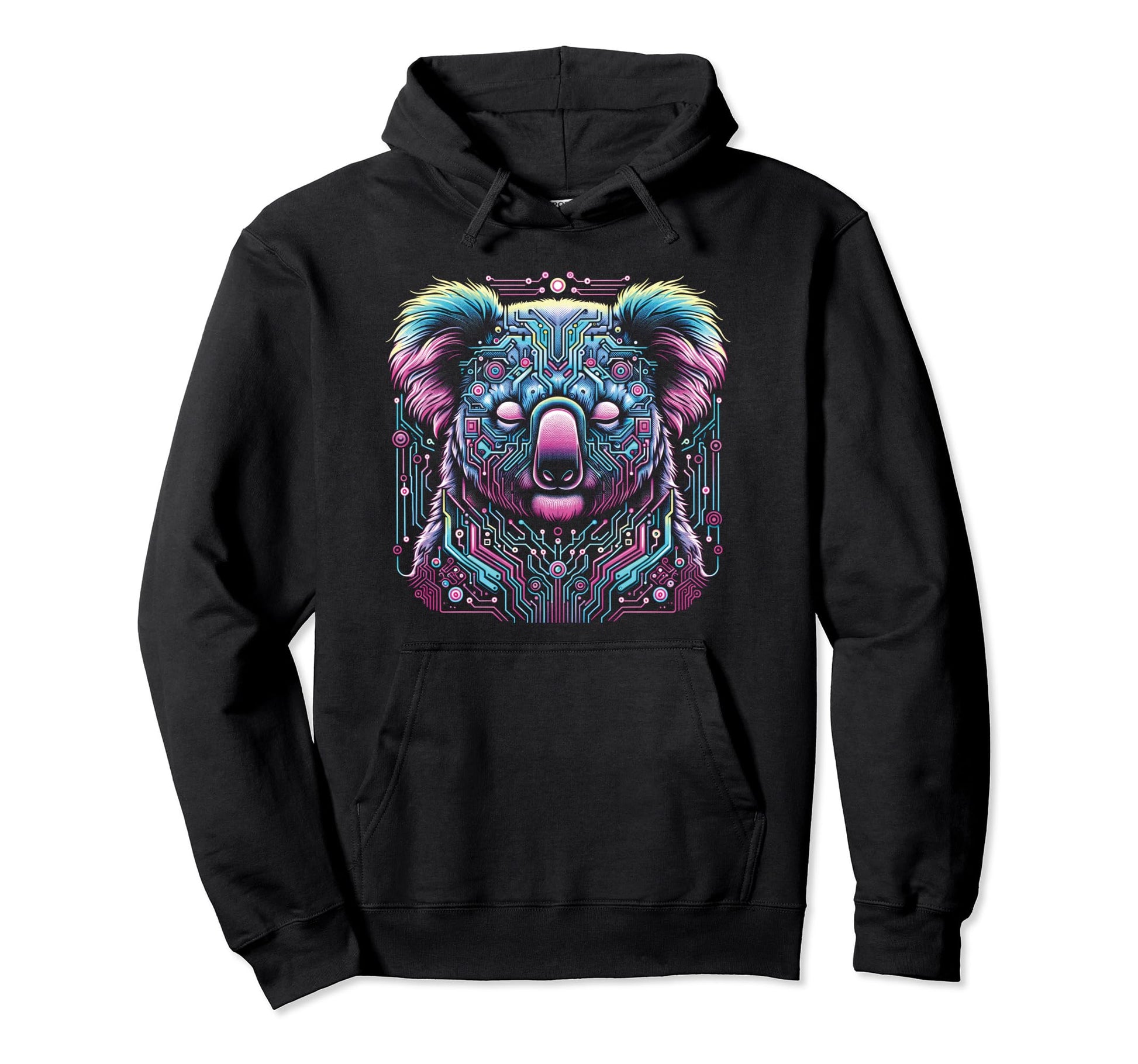Vaporwave Koala Bear Cyberpunk Art 80S Hoodie - Fun Novelty Design Unisex - T-Shirt, Sweatshirt, Hoodie