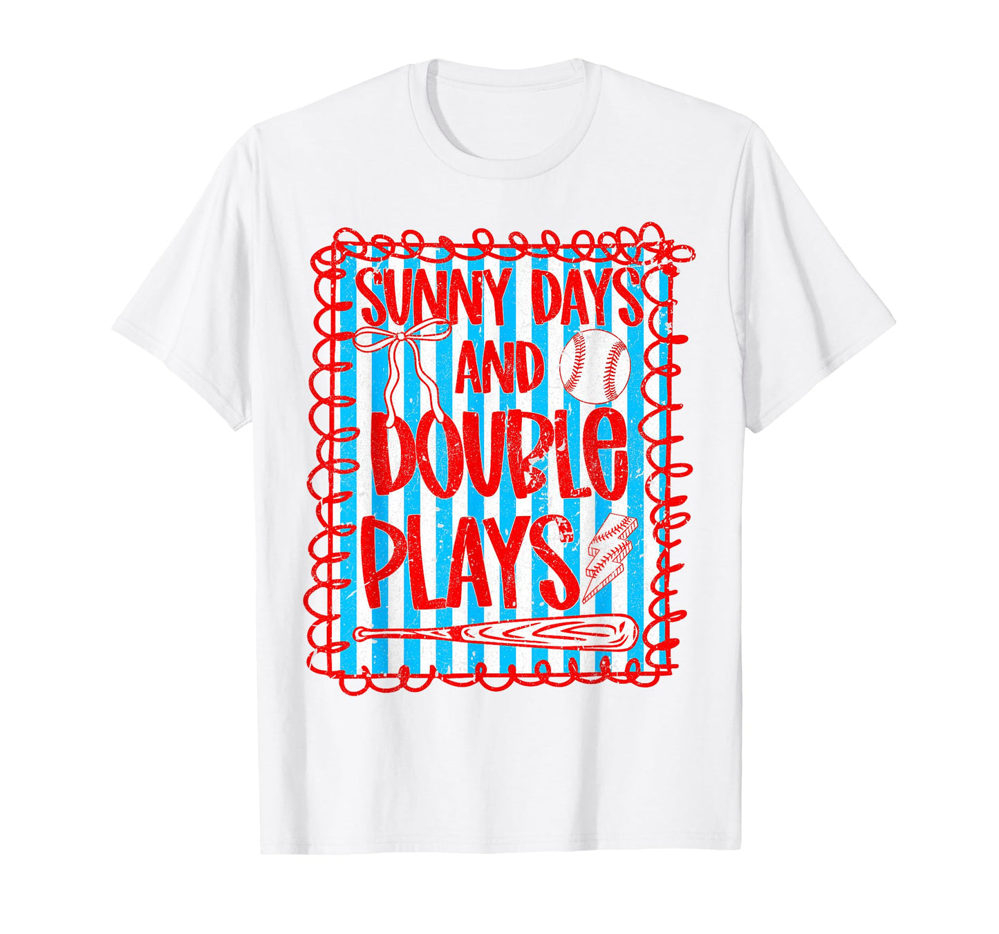 Sunny Baseball Double Plays Sport Fan T-Shirt - Trendy Graphic for Adults - T-Shirt, Sweatshirt, Hoodie