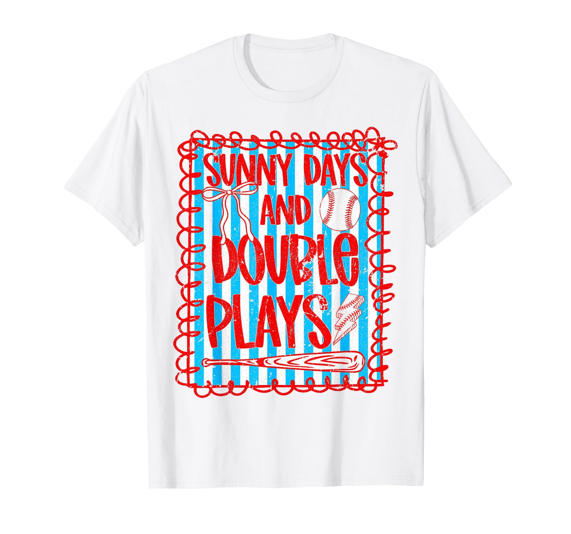 Sunny Baseball Double Plays Sport Fan T-Shirt - Trendy Graphic for Adults - T-Shirt, Sweatshirt, Hoodie