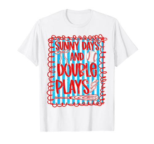 Sunny Baseball Double Plays Sport Fan T-Shirt - Trendy Graphic for Adults - T-Shirt, Sweatshirt, Hoodie