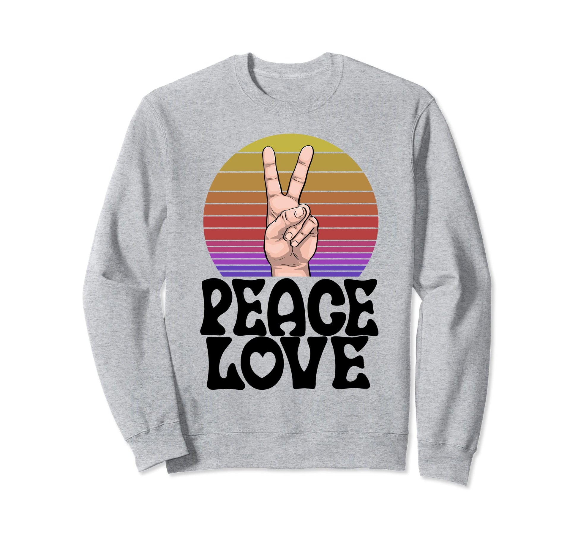 Peace Love Finger Funny Hand Peace Sweatshirt - Custom Art Print Unisex - T-Shirt, Sweatshirt, Hoodie