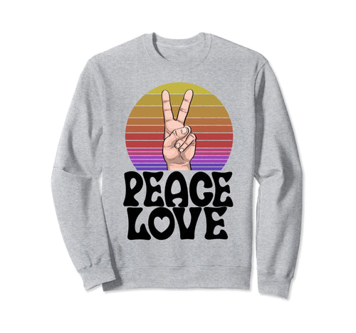 Peace Love Finger Funny Hand Peace Sweatshirt - Custom Art Print Unisex - T-Shirt, Sweatshirt, Hoodie
