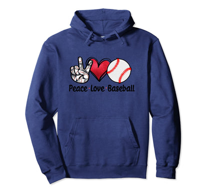 Peace Love Baseball Hoodie - Custom Art Print for Adults - T-Shirt, Sweatshirt, Hoodie
