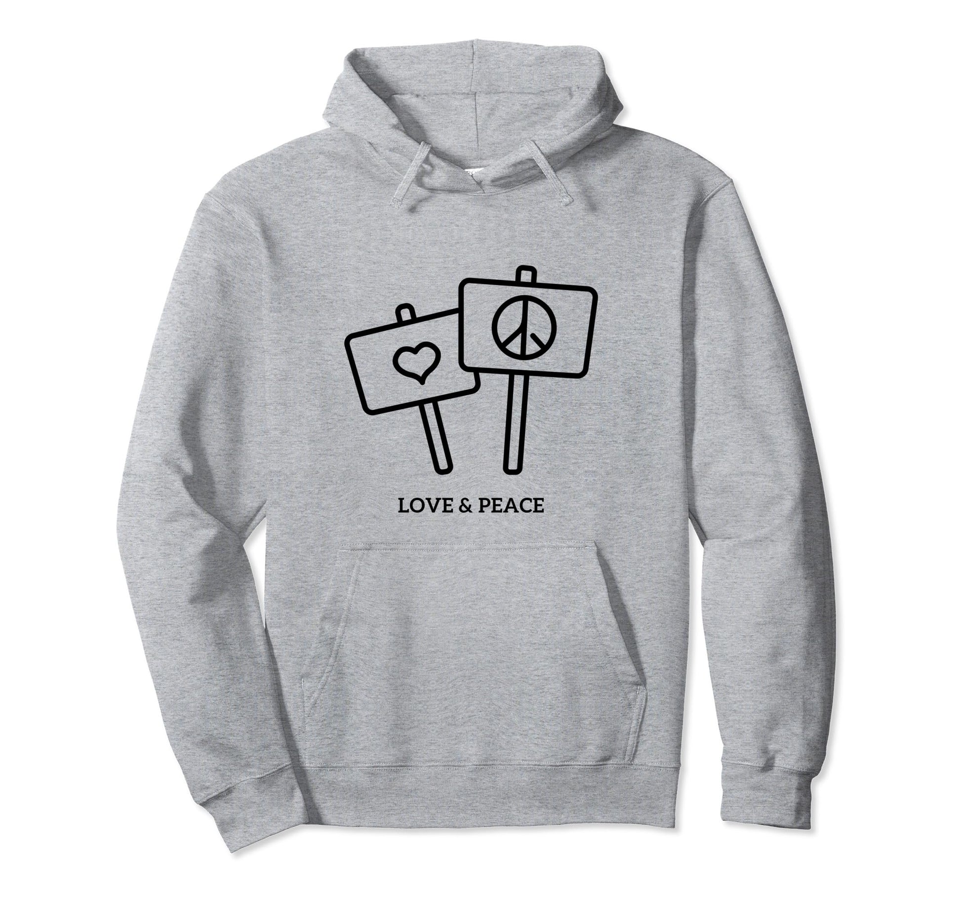 Love Peace Hoodie - Minimalist Print Men Women - T-Shirt, Sweatshirt, Hoodie