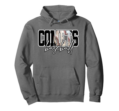 Comets Baseball Mom Game Day Mascot Hoodie - Minimalist Print Men Women - T-Shirt, Sweatshirt, Hoodie