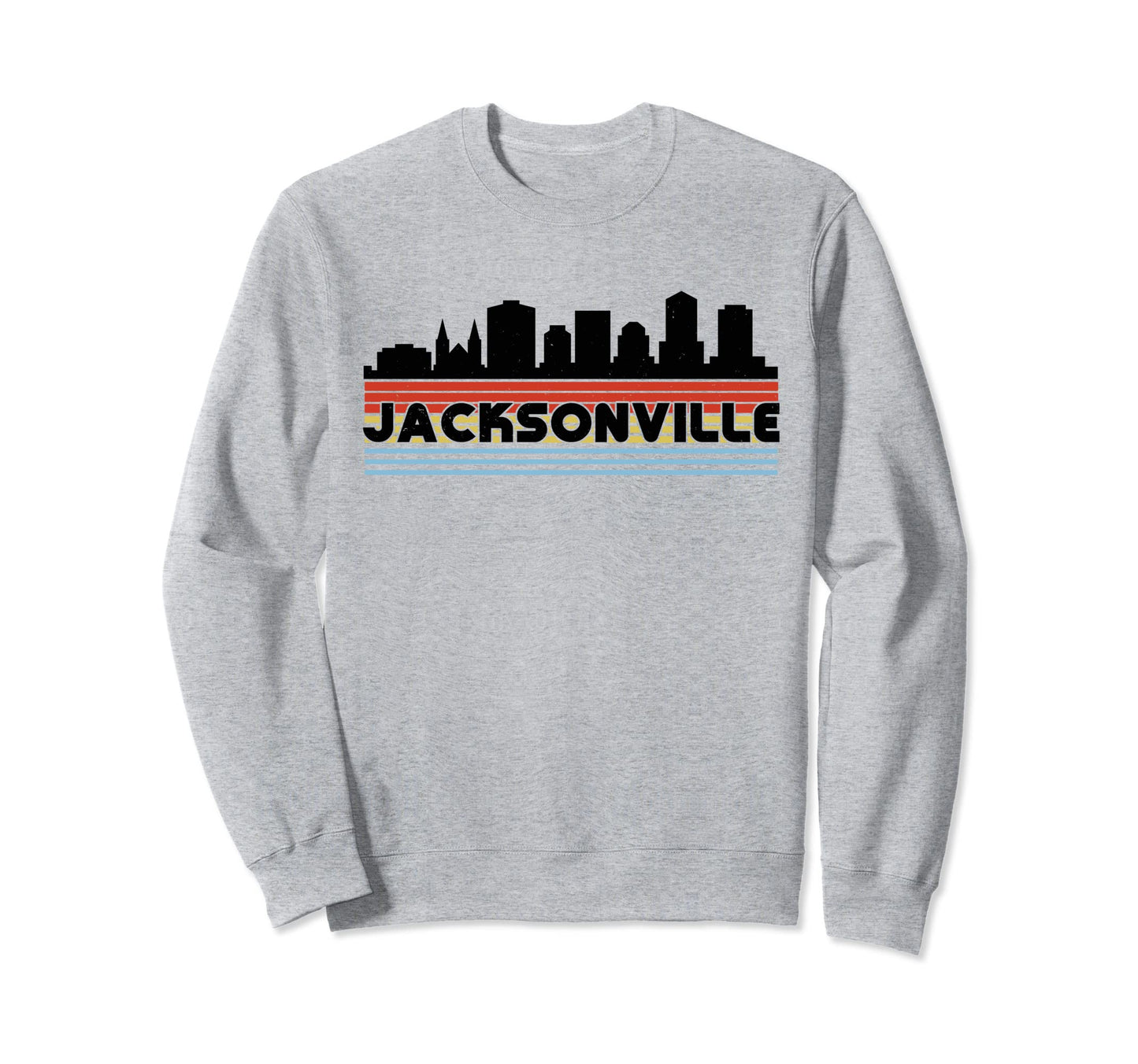 Jacksonville Rainbow Striped City Sweatshirt - Novelty Apparel Men Women - T-Shirt, Sweatshirt, Hoodie