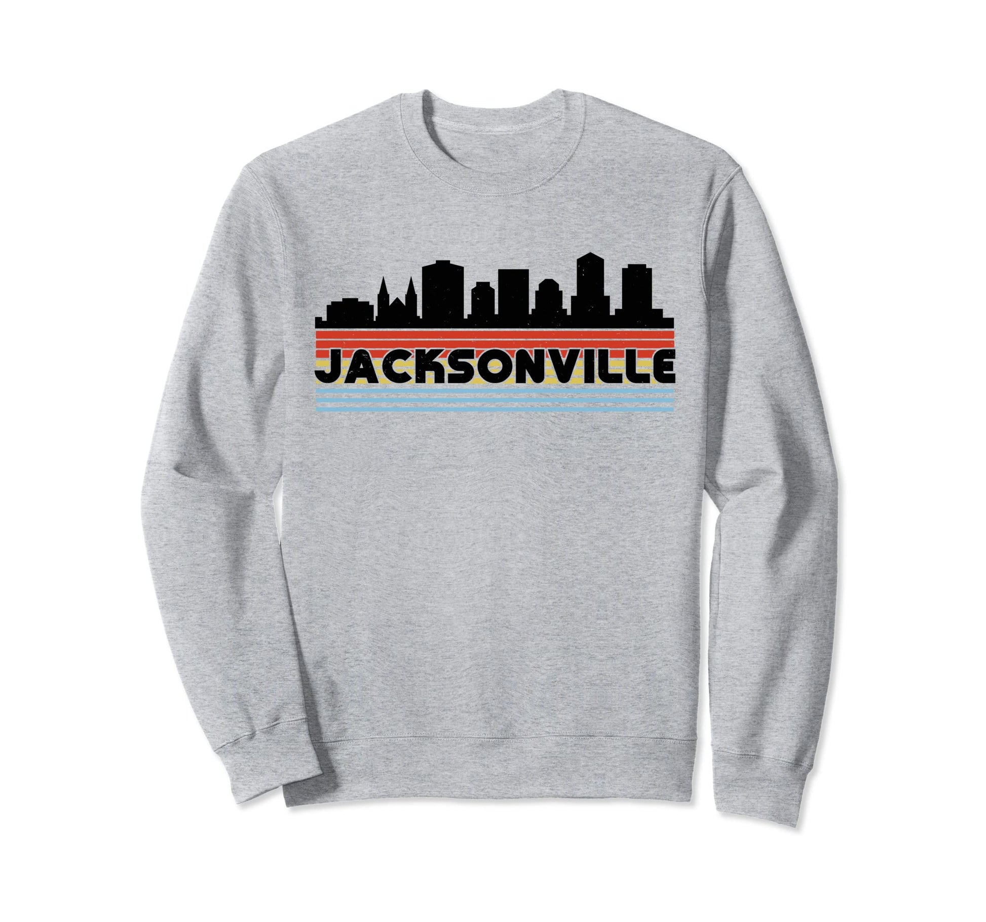 Jacksonville Rainbow Striped City Sweatshirt - Novelty Apparel Men Women - T-Shirt, Sweatshirt, Hoodie