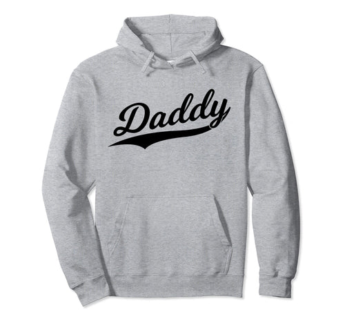 Daddy Baseball Script Cursive Jersey Hoodie - Trendy Graphic for Adults - T-Shirt, Sweatshirt, Hoodie