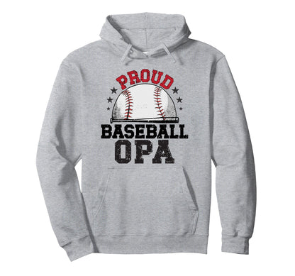 Proud Baseball Opa Grandpa Baseball Hoodie - Custom Art Print Men Women - T-Shirt, Sweatshirt, Hoodie