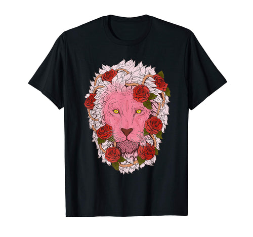 Pastel Goth Lion Rose Thorn Mane T-Shirt - Aesthetic Graphic Unisex - T-Shirt, Sweatshirt, Hoodie
