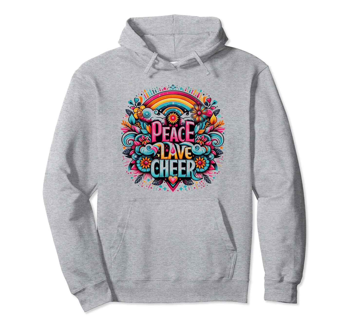 Peace Love Cheer Spread Peace Love And Hoodie - Custom Art Print Unisex - T-Shirt, Sweatshirt, Hoodie