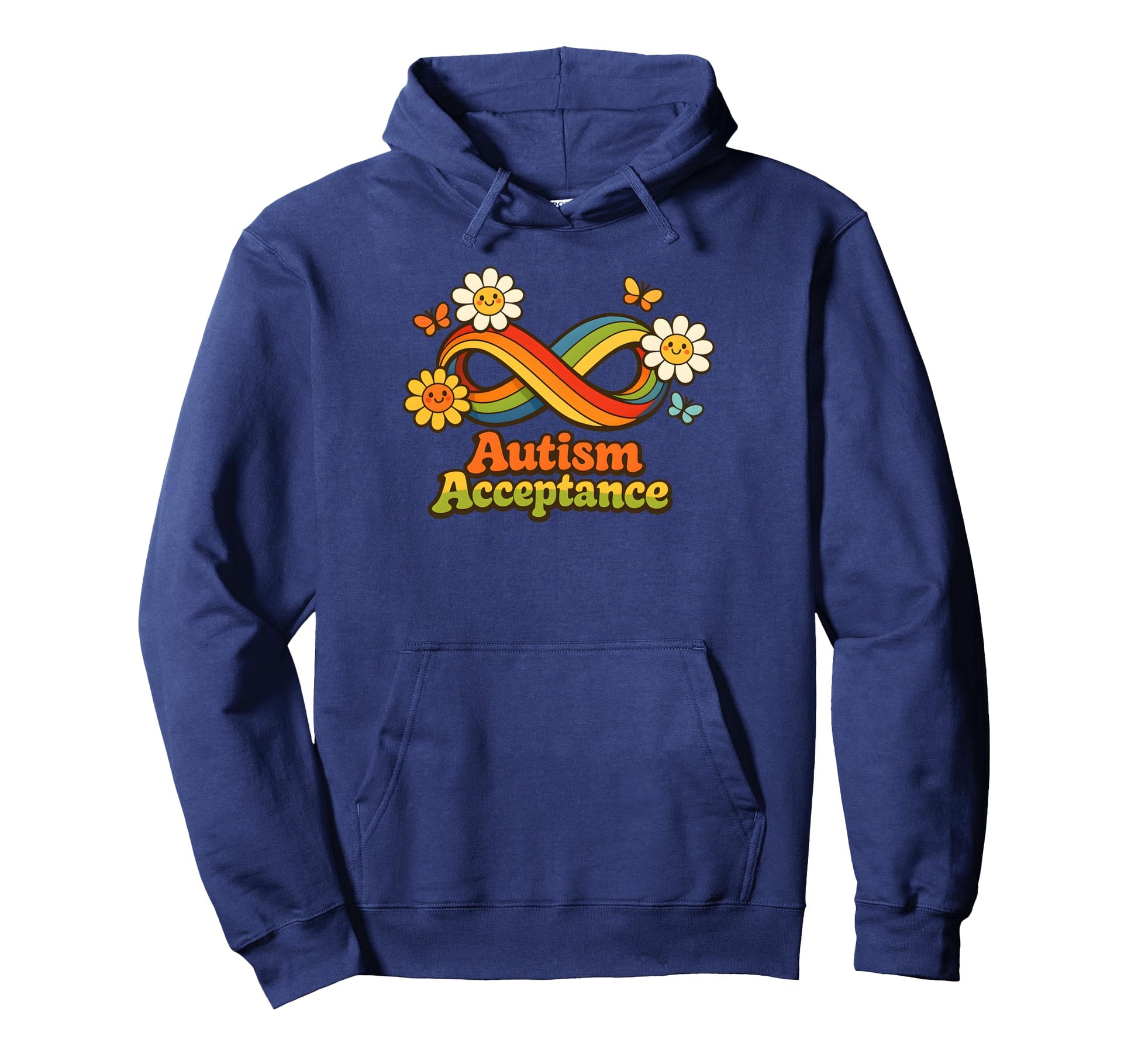 Groovy Autism Acceptance Infinity Hoodie - Casual Everyday Wear Men Women - T-Shirt, Sweatshirt, Hoodie