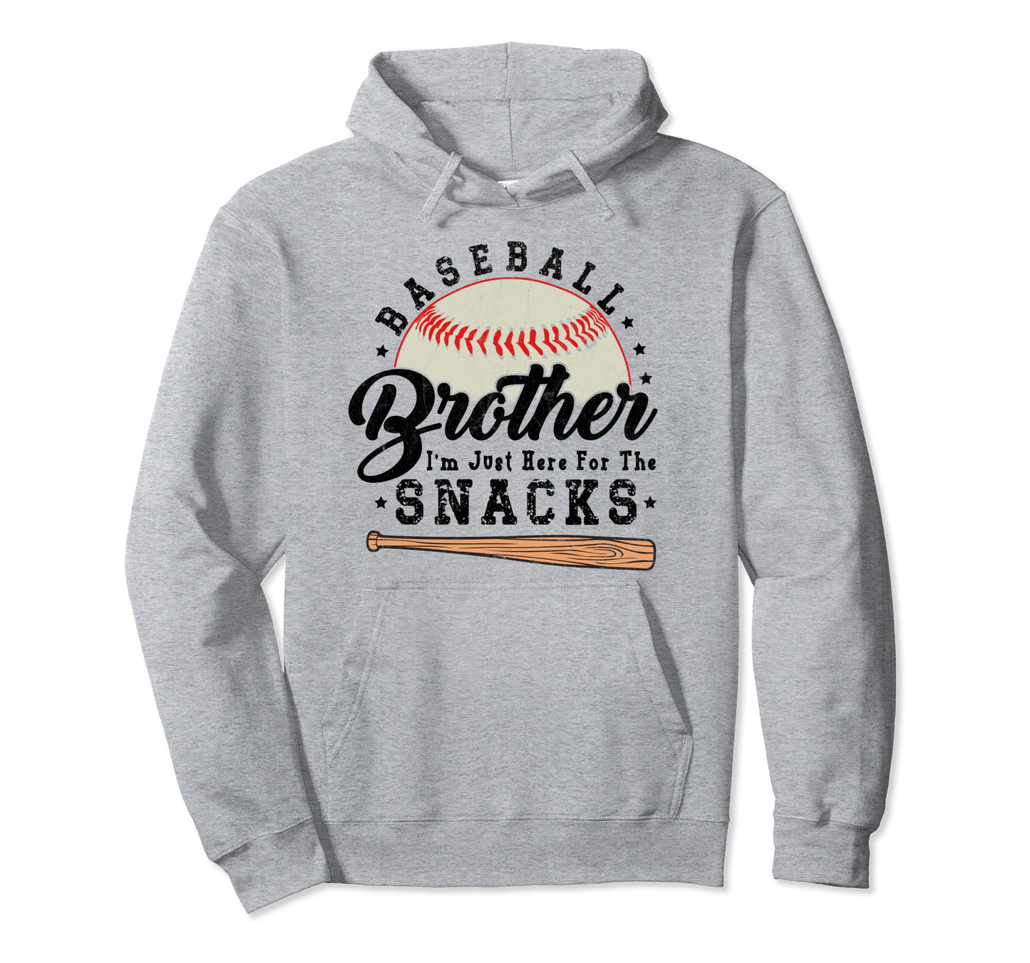 Funny Baseball Im Just Here Snacks Hoodie - Graphic Print Men Women - T-Shirt, Sweatshirt, Hoodie