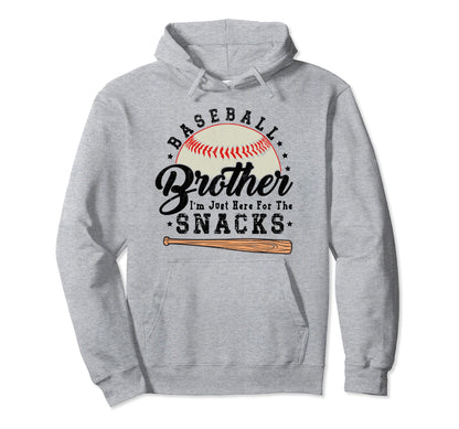 Funny Baseball Im Just Here Snacks Hoodie - Graphic Print Men Women - T-Shirt, Sweatshirt, Hoodie
