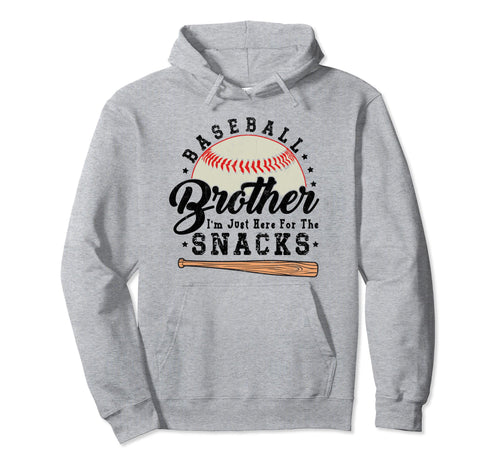 Funny Baseball Im Just Here Snacks Hoodie - Graphic Print Men Women - T-Shirt, Sweatshirt, Hoodie