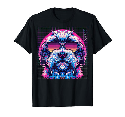 Havanese Sunglasses Dog Vaporwave T-Shirt - Streetwear Style Men Women - T-Shirt, Sweatshirt, Hoodie