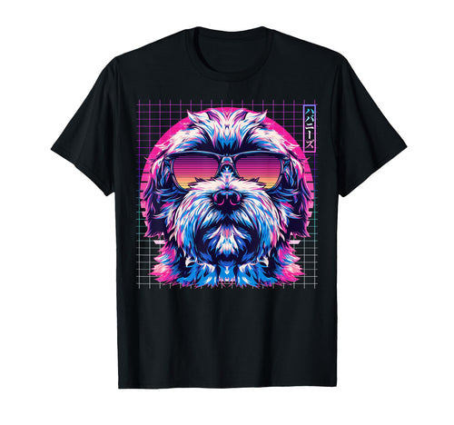 Havanese Sunglasses Dog Vaporwave T-Shirt - Streetwear Style Men Women - T-Shirt, Sweatshirt, Hoodie