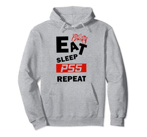 Funny Eat Sleep Ps5 Repeat Gift Lover Hoodie - Aesthetic Graphic Men Women - T-Shirt, Sweatshirt, Hoodie