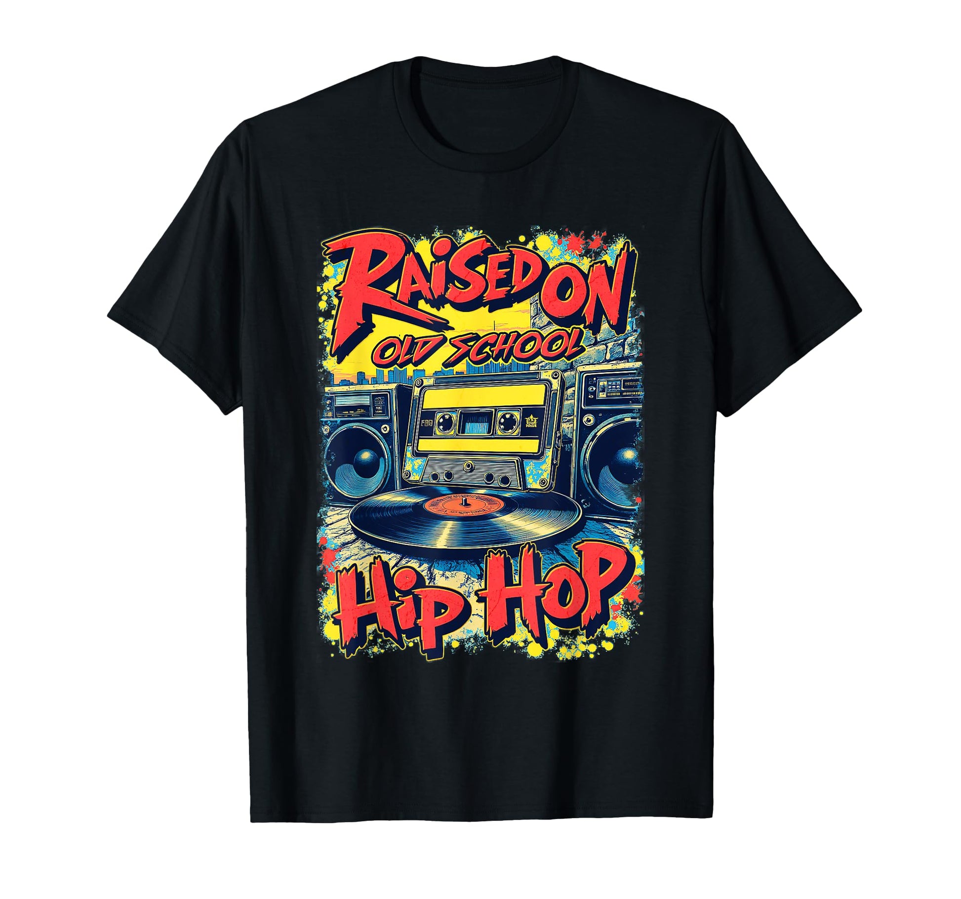Raised Oldschool Hip Hop Cassette T-Shirt - Casual Everyday Wear Unisex - T-Shirt, Sweatshirt, Hoodie