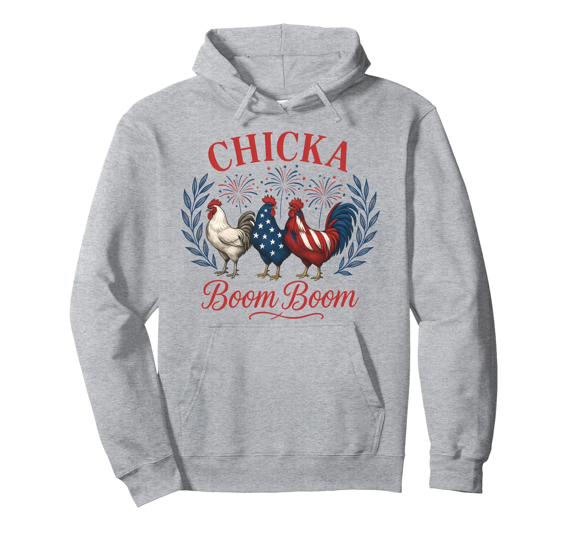 Funny Boho 4Th July Chicken Chicka Hoodie - Casual Everyday Wear Unisex - T-Shirt, Sweatshirt, Hoodie