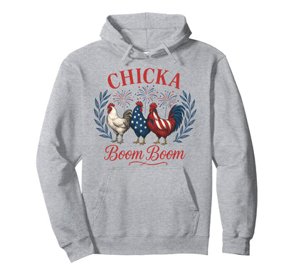 Funny Boho 4Th July Chicken Chicka Hoodie - Casual Everyday Wear Unisex - T-Shirt, Sweatshirt, Hoodie