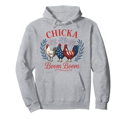 Funny Boho 4Th July Chicken Chicka Hoodie - Casual Everyday Wear Unisex - T-Shirt, Sweatshirt, Hoodie