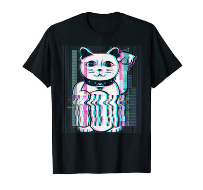Japanese Maneki Neko Lucky Cat T-Shirt - Aesthetic Graphic for Adults - T-Shirt, Sweatshirt, Hoodie
