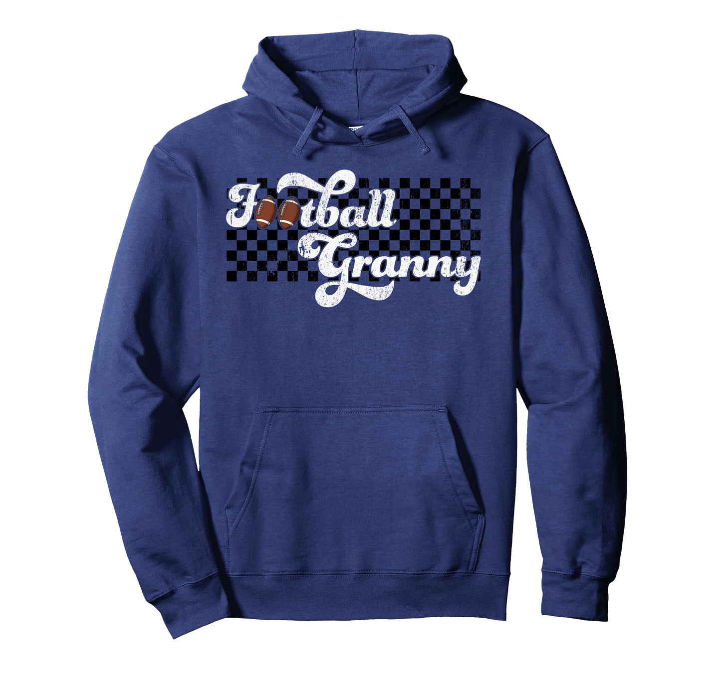 Football Granny Grandma Checkered Game Hoodie - Streetwear Style Men Women - T-Shirt, Sweatshirt, Hoodie